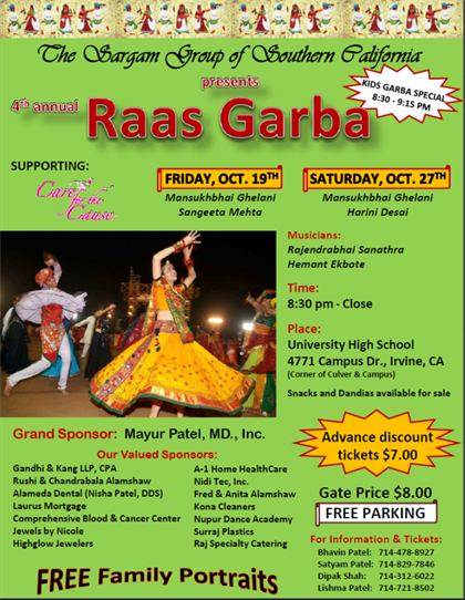 2012 Raas Garba flyer