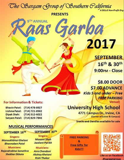 2017 Raas Garba flyer