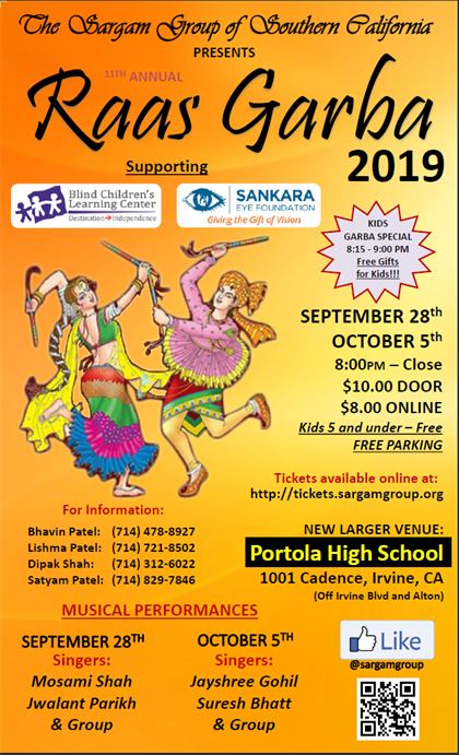 2019 Raas Garba flyer