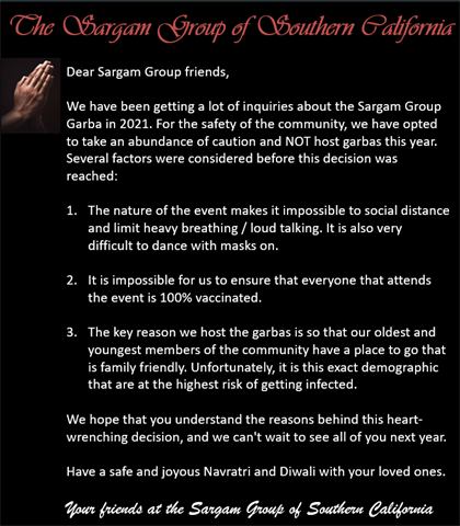 2021 Raas Garba flyer