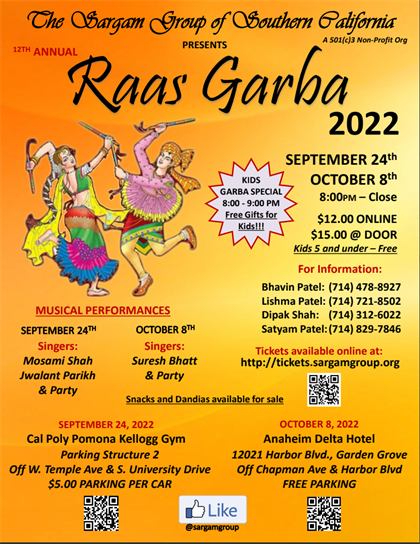 2022 Raas Garba flyer