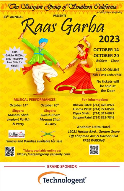 2023 Raas Garba flyer
