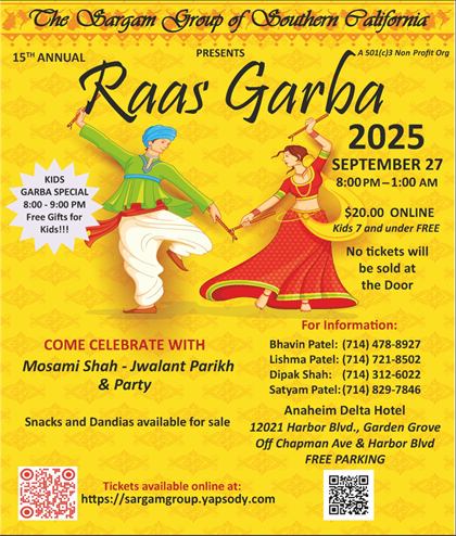 2025 Raas Garba flyer